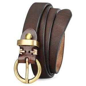 3729 Womens Genuine Leather Belts For Jeans Pants Trendy Vintage Thin Leather